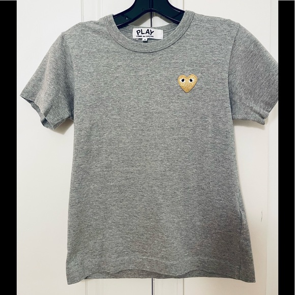 Comme des Garcon PLAY gold heart tshirt / grey - Picture 1 of 8